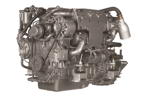 Yanmar 4LHA, 190-240 HP, watercooled diesel engine.